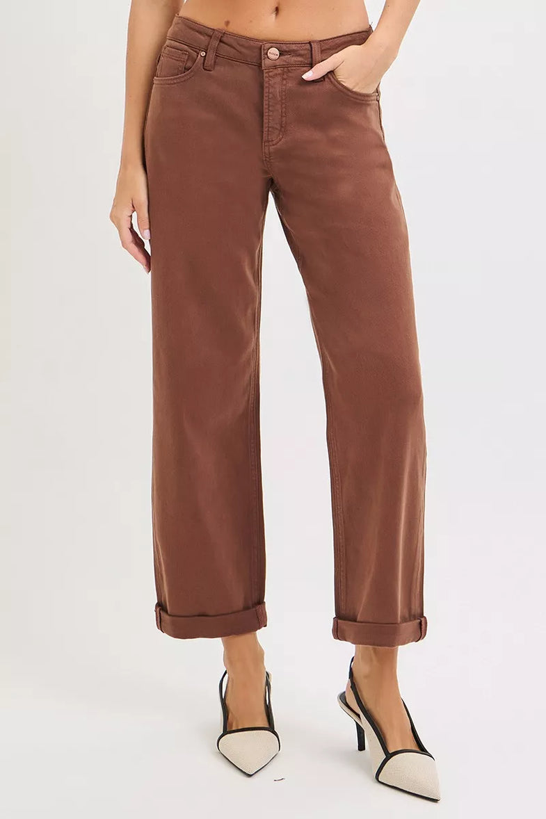 RISEN Full Size Tummy Control Mid Rise Ankle Barrel Baggy Plus Size - SwagglyLife Home & Fashion
